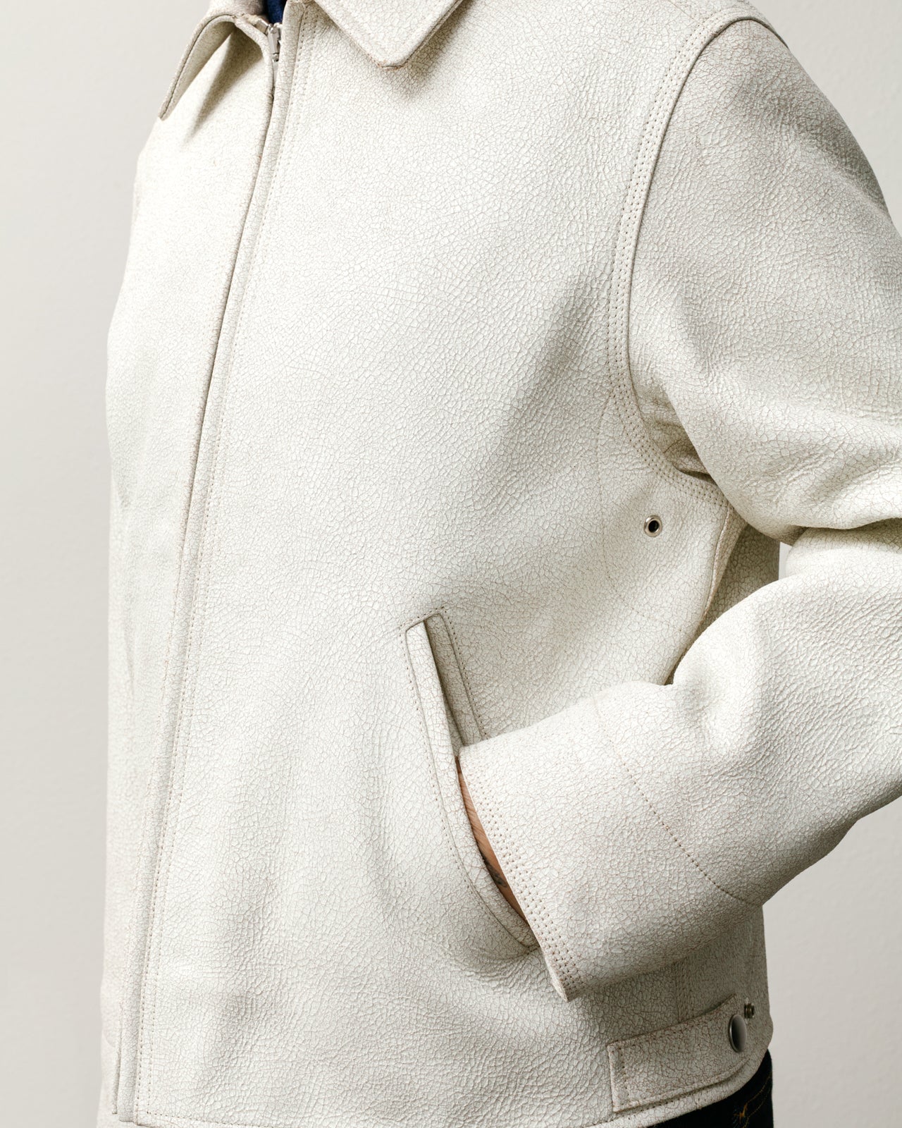 GARAGE JACKET CRACKED LEATHER