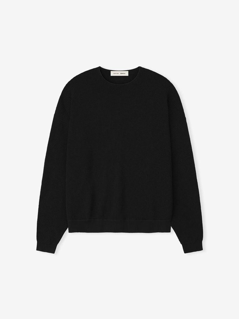 Waffle Crewneck 90s Sweater